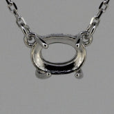 Sterling Silver Semi Mount Pendant Setting Oval OV 7x5mm Cab 18" Chain - Syzjewelry